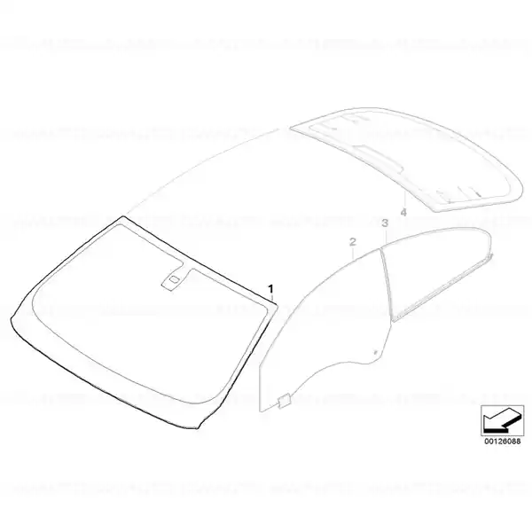 Preț mic Parbriz tenta verde cu senzor ploaie IR/BS/HUD BMW Seria 6 E63, E64