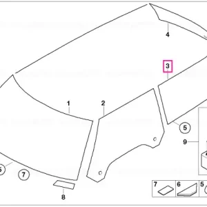 Geam lateral negru dreapta - BMW - Mini Lichidare de stoc