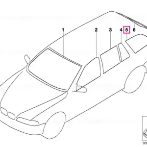 Reducere de preț Geam lateral verde cu garnitură CHROM - BMW