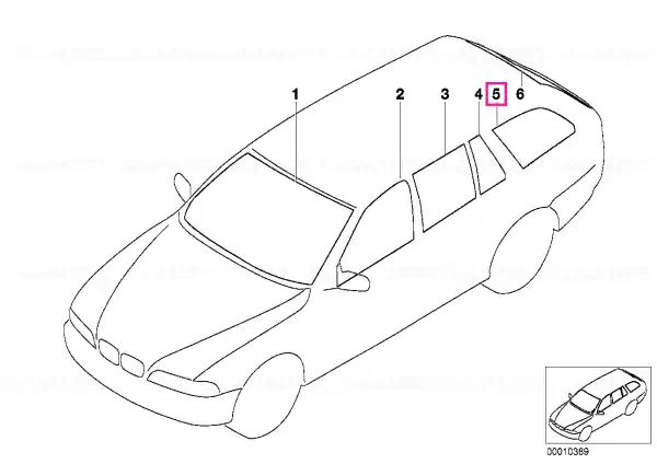 Reducere de preț Geam lateral verde cu garnitură CHROM - BMW