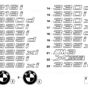 Emblemă adezivă spate 325XI - 325XI - - BMW Ofertă exclusivă