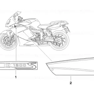 Litere model K1200S stânga SILBER/WEISS - BMW Motorrad Premium