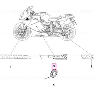Litere model K1200S stânga WEISS/BLAU - BMW Motorrad Reducere extra