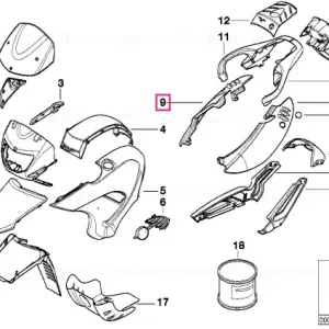 Preț redus Piesă corp lateral spate stânga AURA AURA-WHITE - BMW Motorrad