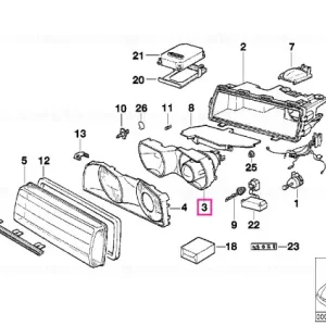 Inserție lampă stânga xenon - BMW Popular