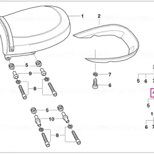 Piese de fixare, scaun pasager posterior - BMW Motorrad Chilipir