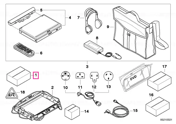 Reducere extra Kit instalare sistem DVD port./gri - BMW
