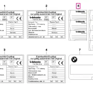 Retur gratuit Etichetă informații rezervor DE/EN/SV - BMW