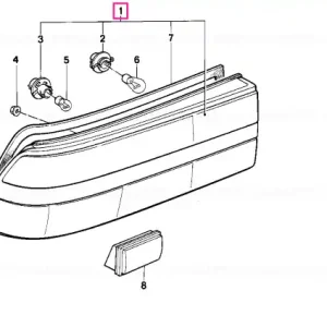 Lampa spate stânga cu ceață NEGRU SCHWARZ - BMW Expediere rapidă
