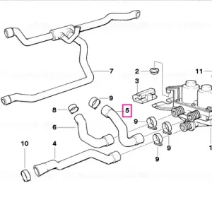 Lichidare de stoc Furtun valvă apă radiator - BMW