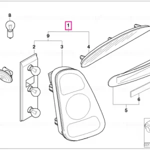Kit retrofit far spate alb ECE SAE ECE UND SAE - BMW - Mini Plată securizată