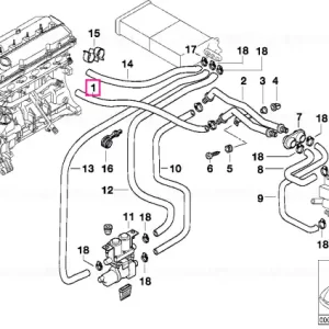 Furtun admisie motor și țeavă dublă - BMW Reducere