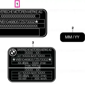 Placă identificare tip UE adezivă CODE - BMW Motorrad Noutate