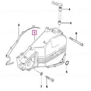Comandă acum Capac motor stânga argintiu - BMW Motorrad