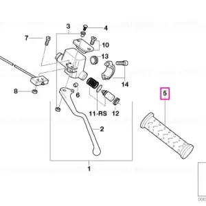 Mânuță cauciuc stânga D=22MM - BMW Motorrad Noutate