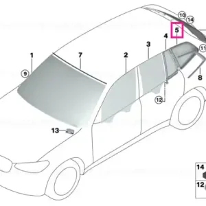 Expediere rapidă Side window, rigid, rear right - BMW