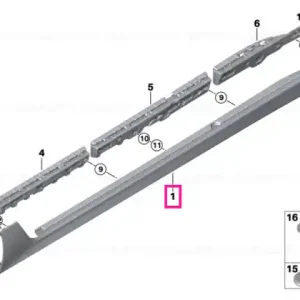 Sill trim, primed, left LIGHT - BMW Noutate
