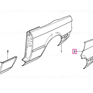 Transport gratuit Section of rear right fender - BMW