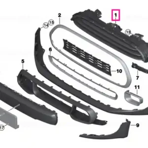 Ornamental grille, engine comp. lid SCHWARZ - BMW - Mini Ofertă exclusivă