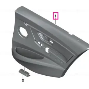 Door lining leather rear left SCHWARZ/ROT - BMW Noutate