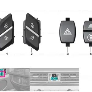 Retur gratuit Button, central locking system, right - BMW