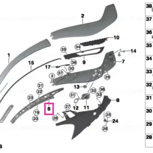Disponibil imediat Retaining strip, B-pillar, right - BMW