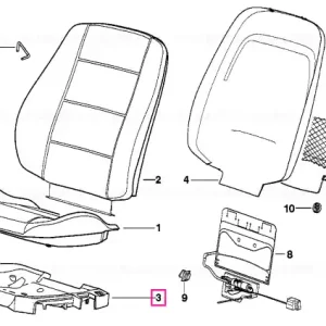 Seat pan, right SCHWARZ - BMW Chilipir