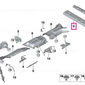 Heat shield, rear muffler, front - BMW Noutate