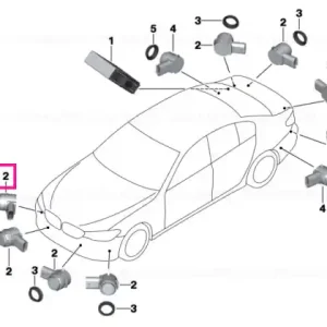 Ultrasonic sensor, Royal Burgundy Red WC25 - BMW Cumpără online