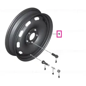 Compact spare wheel, steel, black 3,5BX15   ET:28 - BMW - Mini Reducere