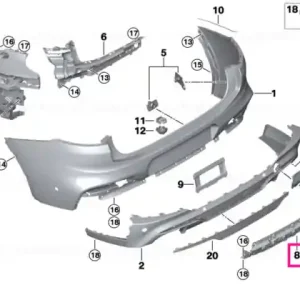 Reinforcement, bumper, rear bottom -M- AHV - BMW Reducere extra