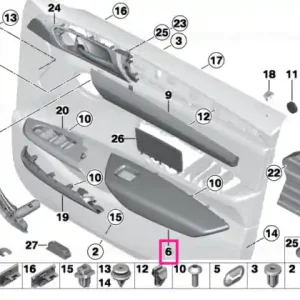 Premium Armrest, left HAVANNA - BMW