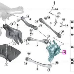 Fuzeta roata, punte spate, stanga - BMW Seria 3 G20 G21 G28 Livrare rapidă