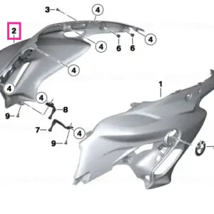 Doar azi Fairing side section, right ROHTEIL / BLANK - BMW Motorrad