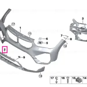 Preț mic Ornament bara fata sectiune inferioara - BMW