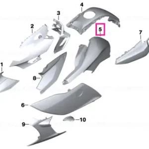 Disponibil imediat Capac rezervor jos dreapta MINERAL-SILVER - BMW Motorrad