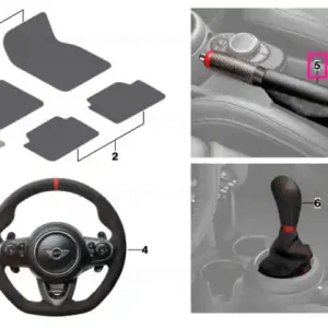 Parking brake lever handle with gaiter JCW - BMW - Mini Livrare rapidă