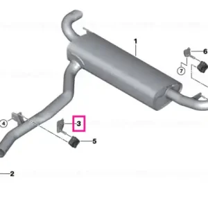 Reducere specială Holder, exhaust system RECHTS - BMW