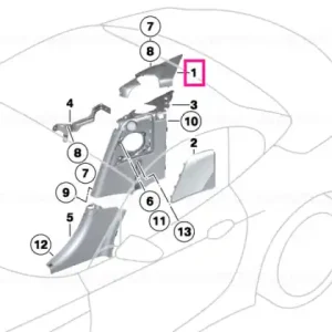 Side trim, upper left - BMW Doar azi