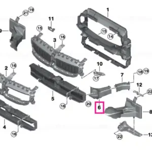 Front left brake air duct - BMW Plată securizată