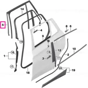 Cumpără online Window guide, right rear door - BMW