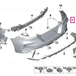 Preț redus Panel, bumper, primed, rear PDC/PMA - BMW