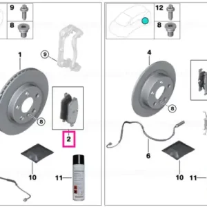 Premium Set placute frana fara azbest, punte fata - BMW Seria 2 G42, Seria 3 G20 G21, Seria 4 G22 G23 G26, Seria 5 G30 G31 Seria 6 G32, Seria 7 G11 G12, Seria 8 G14 G15 G16, i4 G26, X5 G05 G18, X6 G06, X7 G07