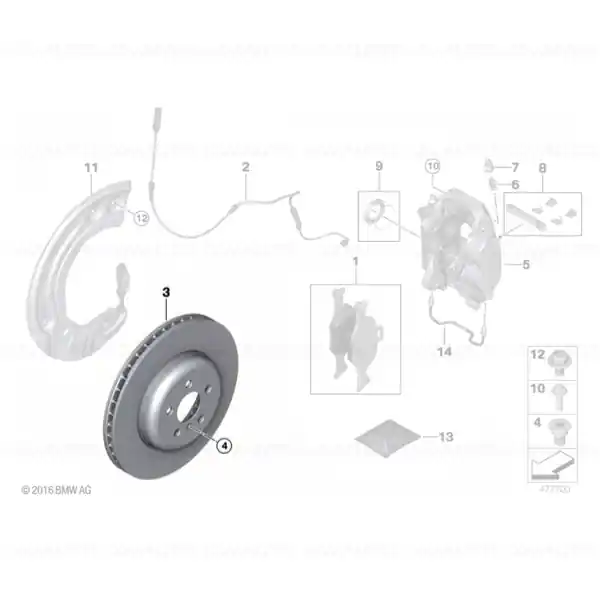Brake disc, lightweight, ventilated 348X30 - BMW Noutate