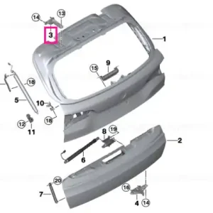 Hinge, trunk lid, top left - BMW Livrare expres
