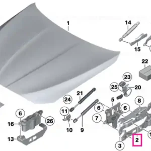 Livrare gratuită Left engine hood hinge - BMW