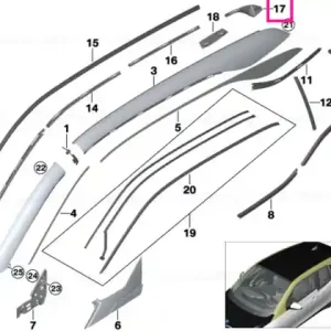 Retaining strip, D-pillar, left - BMW Preferatul clienților