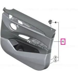 Door trim panel, front left ANTHRAZIT/ROT - BMW Nu rata