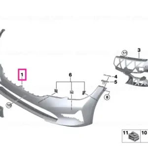 Trim acoperire bara, grunduit, fata LINES PDC/PMA - BMW Lichidare de stoc