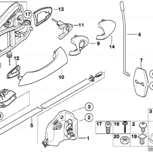 Door handle inner right GRAPHIT MET. - BMW Bestseller